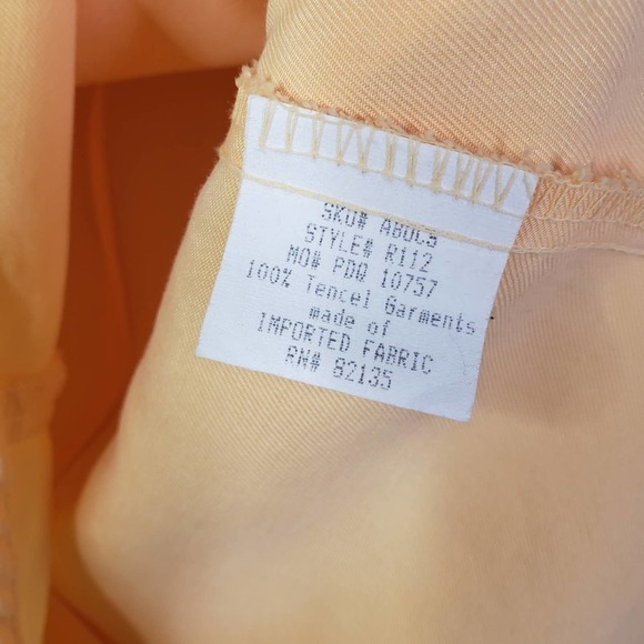 Fresh Produce Tencel 2pc Set Outfit Button Front Top Capris S Light Orange - Picture 5 of 14